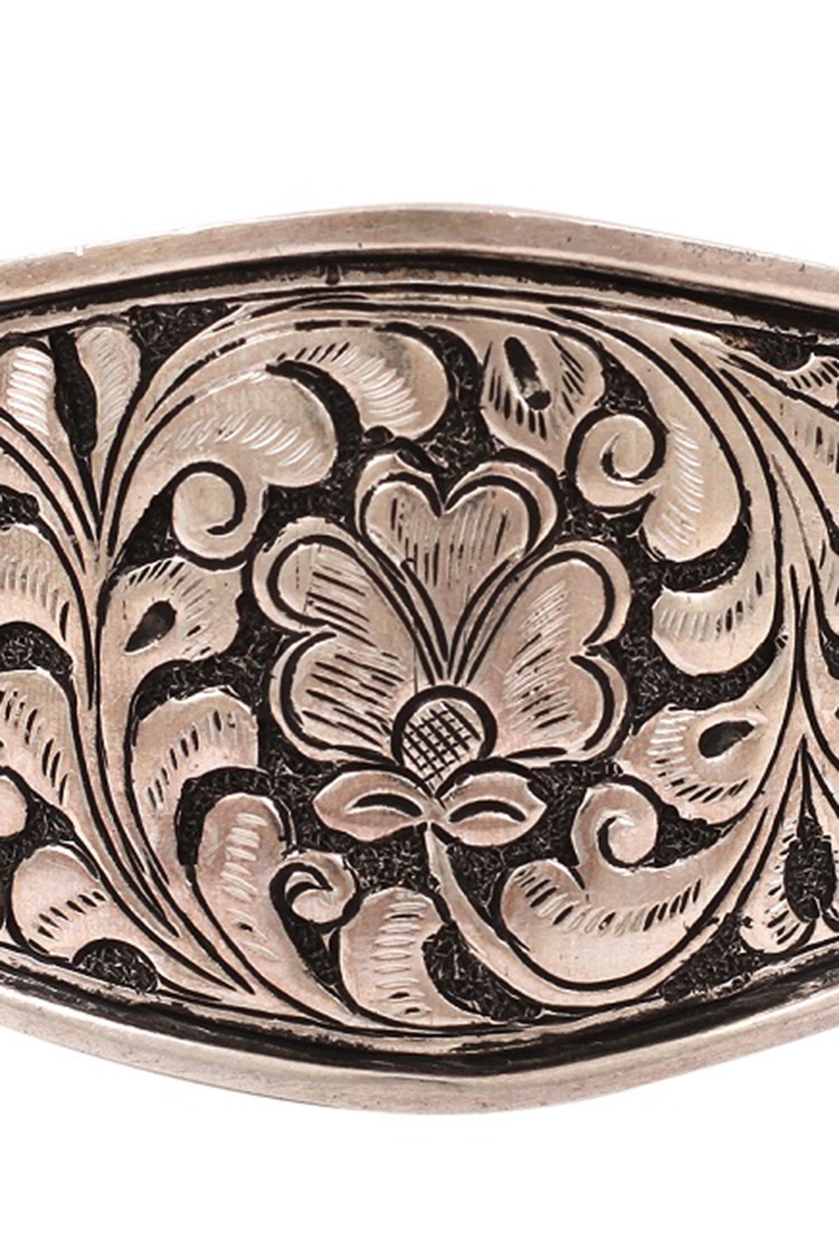 Silver Handcrafted Engraved Oxidized Adjustable Bracelet In Sterling Silver