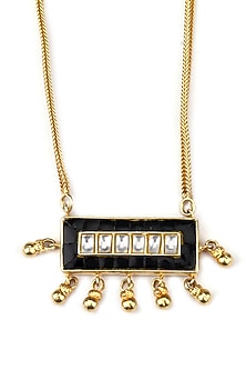 Gold Finish Handcrafted Pendant Necklace In Sterling Silver