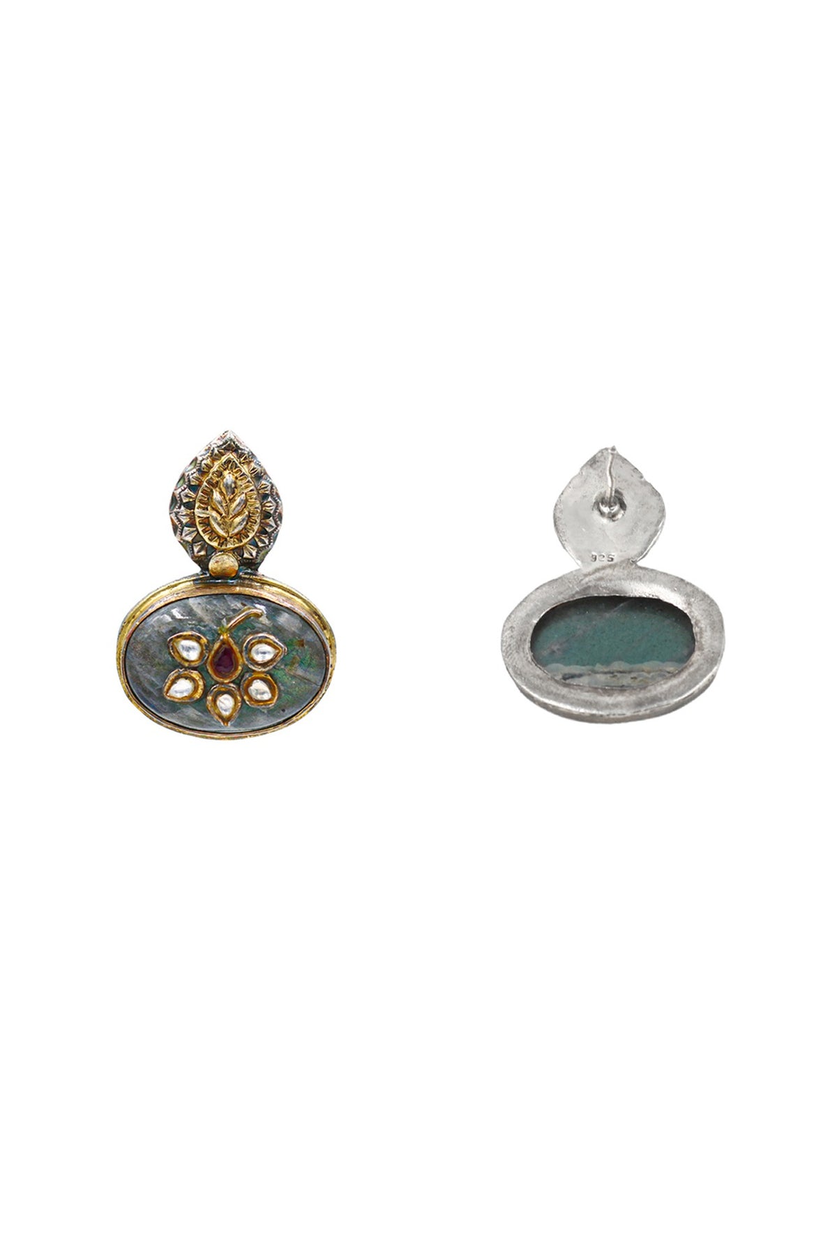 Silver Finish Jade Dangler Earrings In Sterling Silver