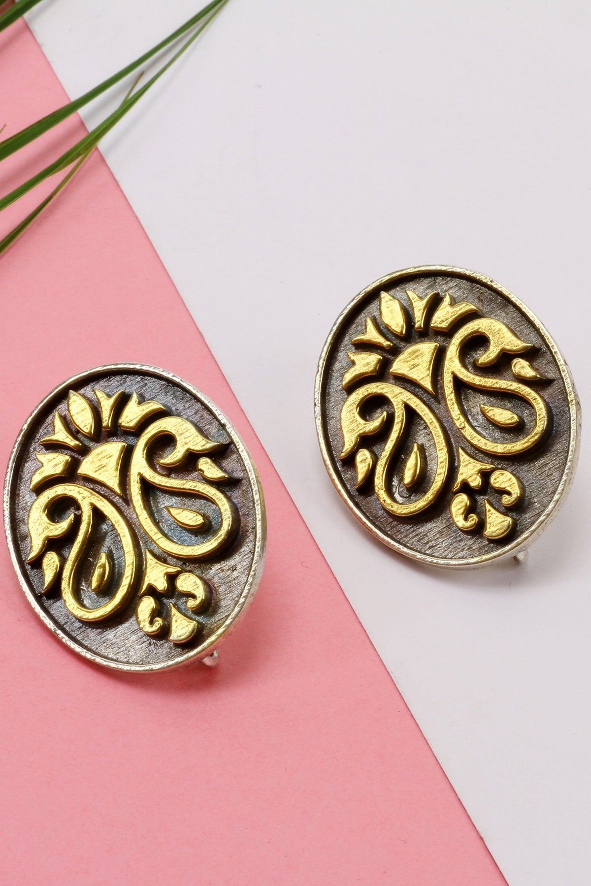 Gold Plated Silver Stud Earrings In Sterling Silver
