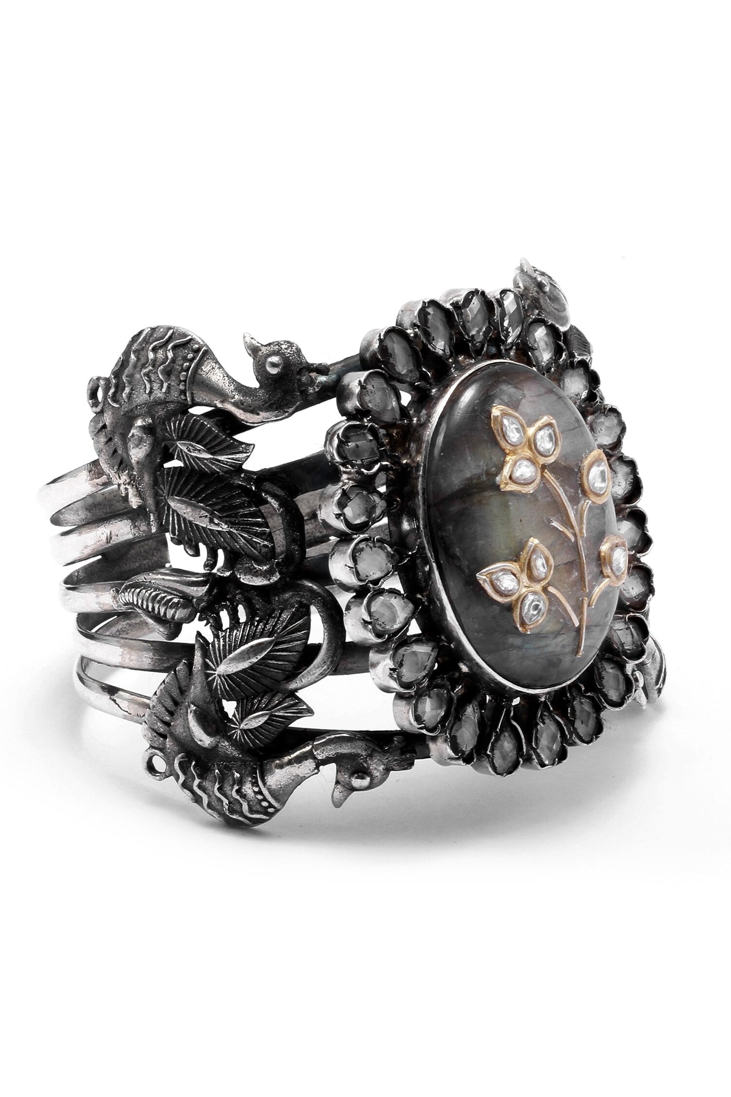 Shabina Stone Embellished Cuff Bracelet