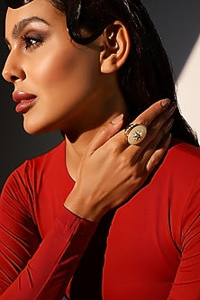Yellow Gold Plated Zircon Ring