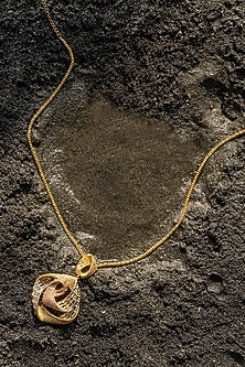 Gold Finish Zircon Astral Blossom Pendant Necklace