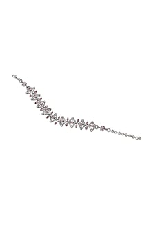 White Gold Finish Zircon & Pearl Necklace