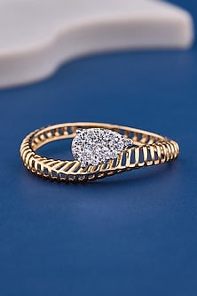14kt Yellow Gold Finish Diamond Band Ring
