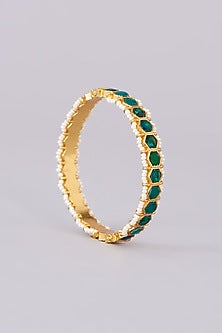Gold Plated Jadau Kundan Polki Bangles (Set of 2)