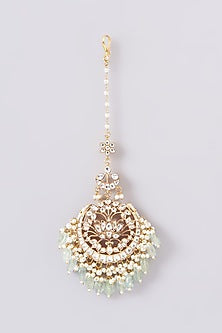 Gold Plated Jadau Kundan Polki Maangtikka