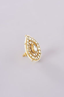 Gold Plated Jadau Kundan Polki Ring