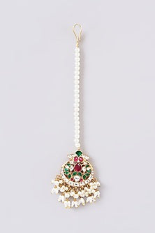 Gold Plated Jadau Kundan Polki Maangtikka