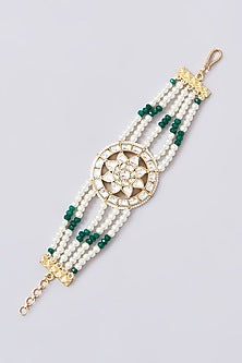 Gold Plated Jadau Kundan Polki Bracelet