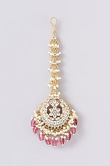 Gold Plated Jadau Kundan Polki Maangtikka