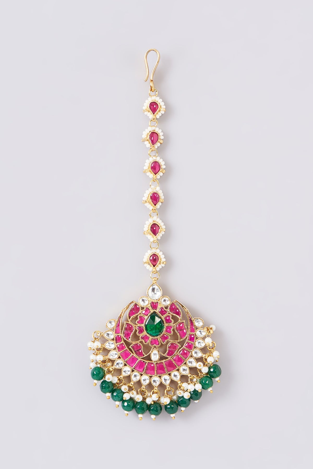 Gold Plated Jadau Kundan Polki Maangtikka