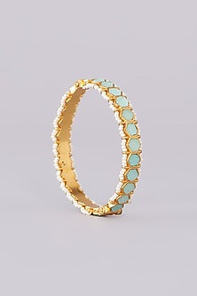 Gold Plated Jadau Kundan Polki Bangles (Set Of 2)