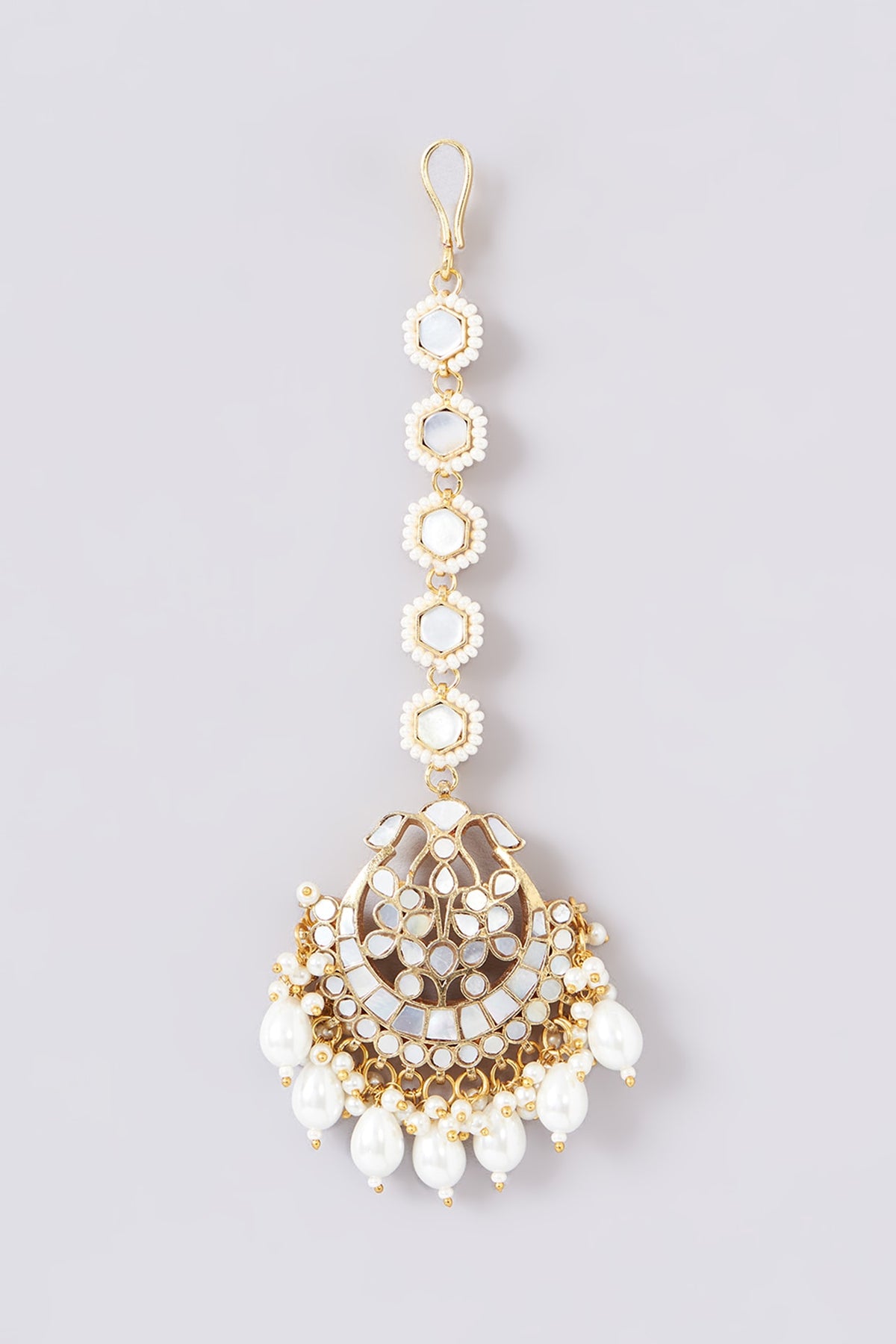 Gold Plated Mother Of Pearl Maangtikka