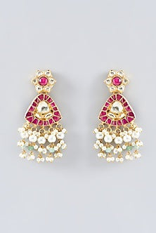 Gold Plated Kundan Polki & Semi-Precious Stone Necklace Set
