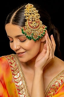Gold Plated Kundan Polki & Semi-Precious Stone Pasa
