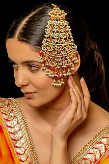 Gold Plated Kundan Polki & Semi-Precious Stone Pasa