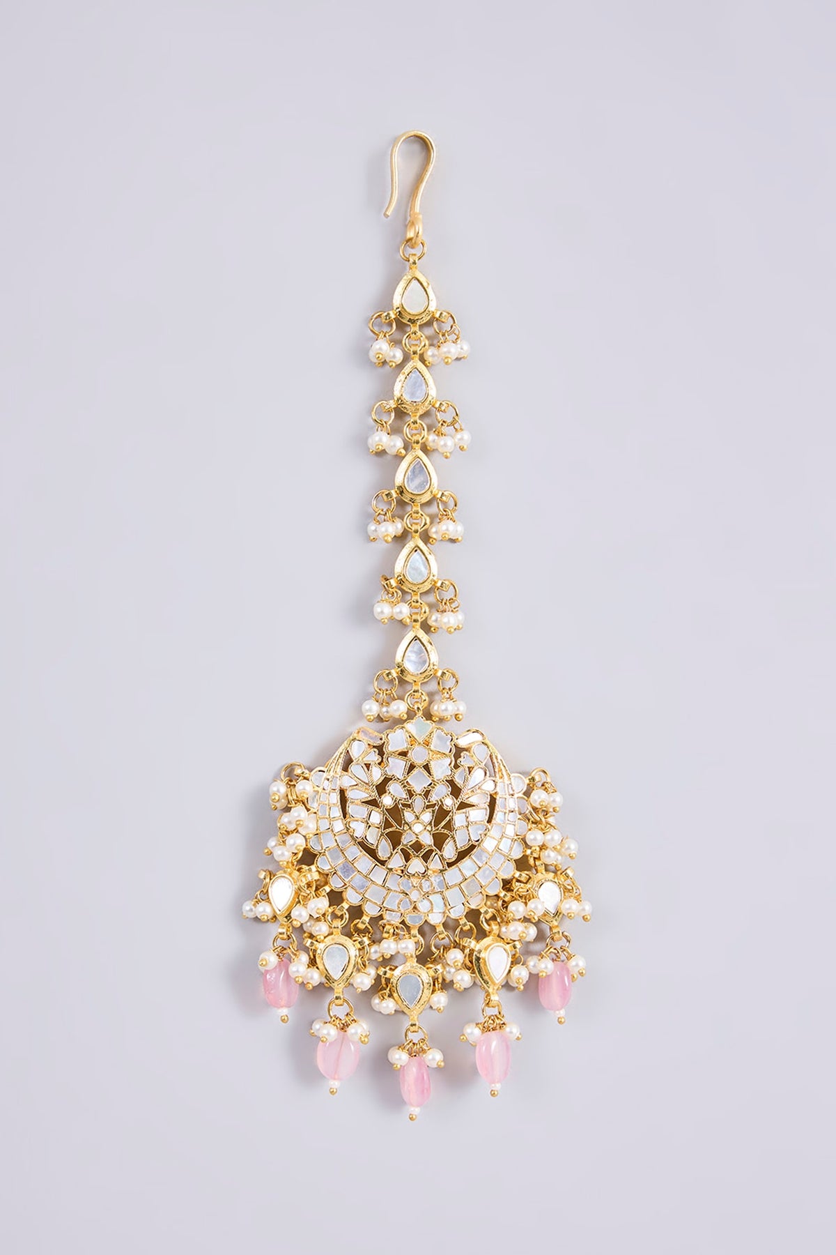 Gold Plated Mother Of Pearl & Semi-precious Stone Choker Necklace Set