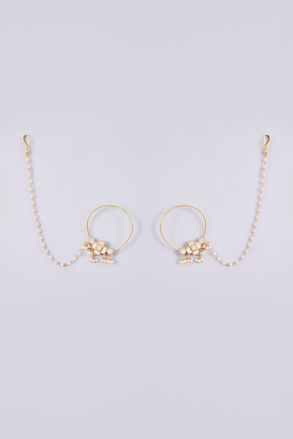 Gold Plated Mother Of Pearl & Semi-precious Stone Choker Necklace Set