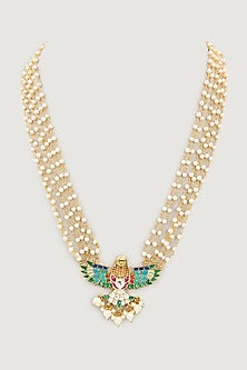 Gold Plated Jadau Kundan Polki Long Necklace