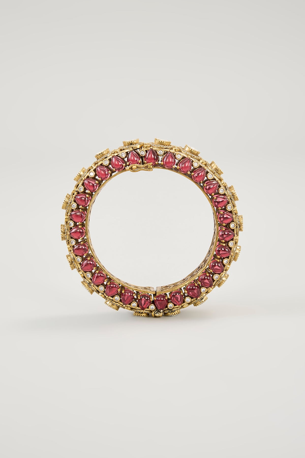 Gold Plated Jadau Faux Polki Bangles (Set Of 2)
