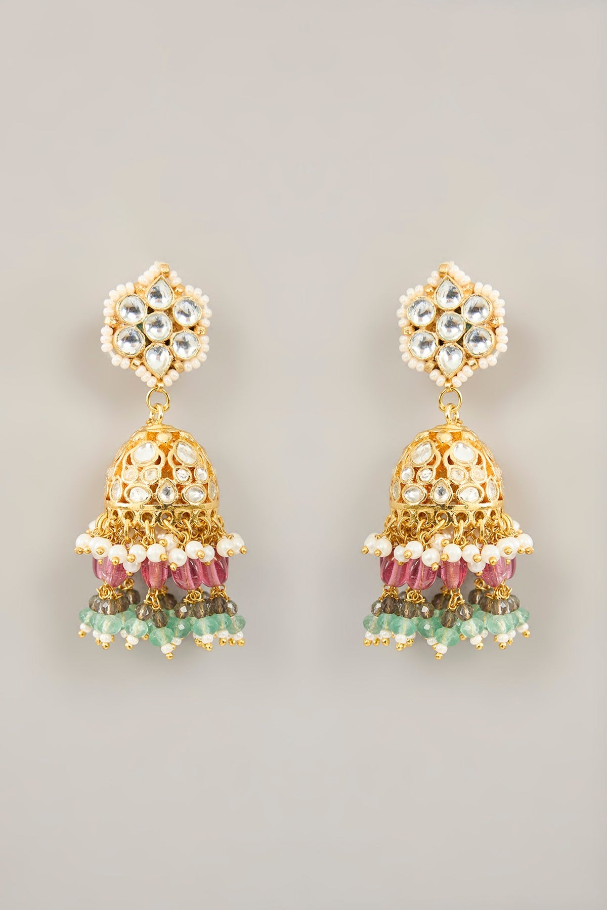 Gold Plated Jadau Kundan Polki Necklace Set