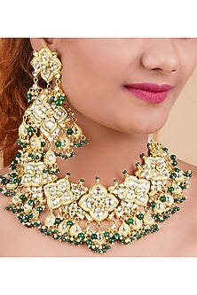 Gold Plated Natural & Semi Precious Stones Necklace Set