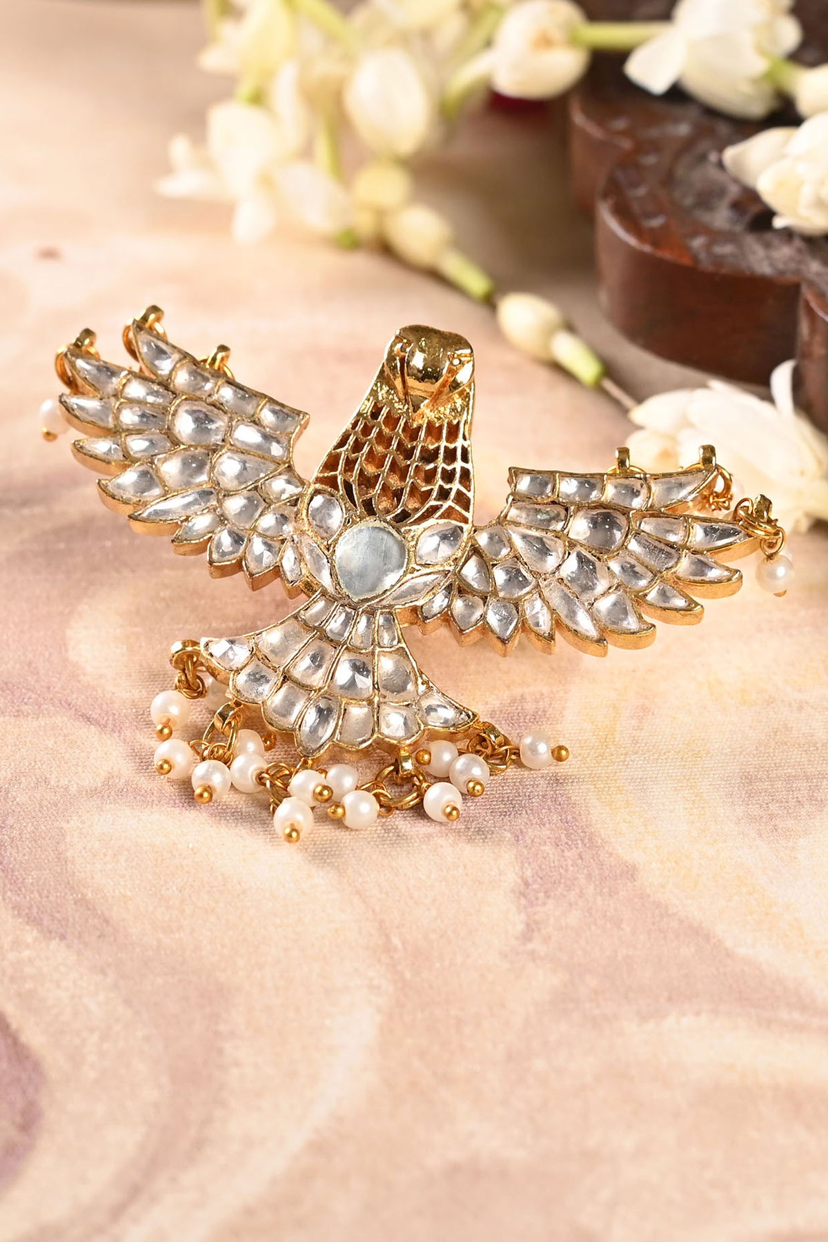 Gold Plated Jadau Kundan Polki Ring