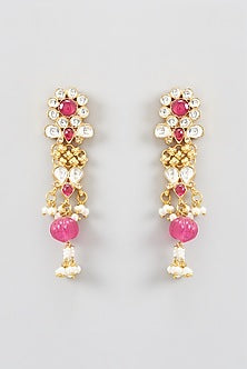 Gold Plated Imitation Kundan Long Necklace Set