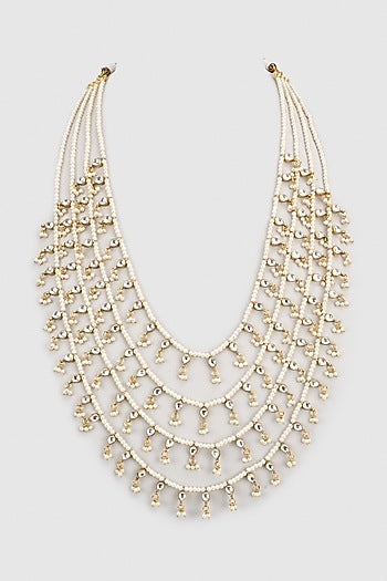 Gold Plated Kundan Polki & Semi Precious Stone Mala
