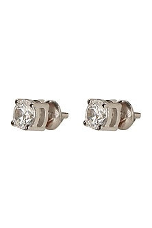 White Finish Zircons Pendant Set In Sterling Silver