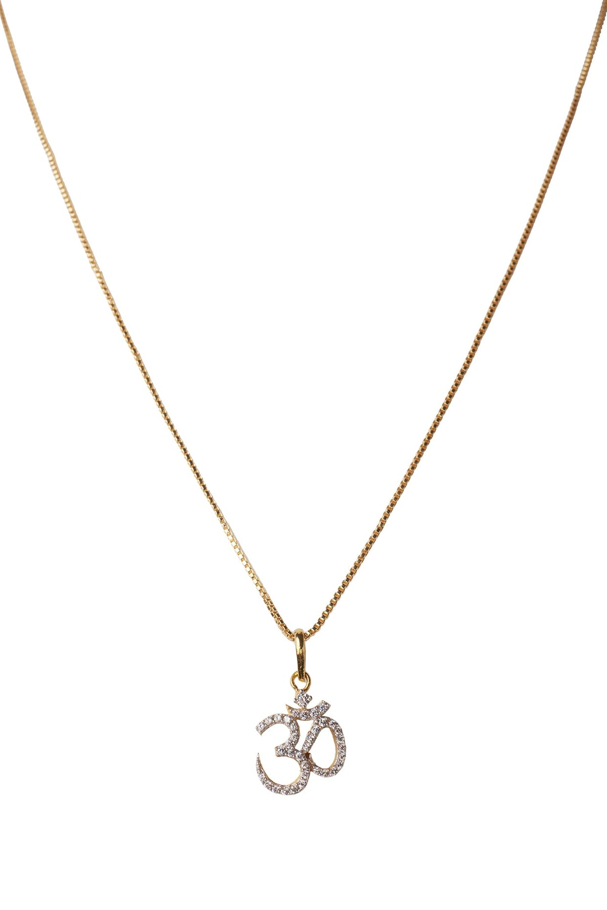 Gold Plated Zircon Long Pendant Necklace