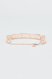 Rose Gold Finish Bracelet In Sterling Silver