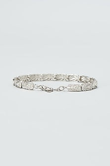 White Rhodium Finish Bracelet In Sterling Silver