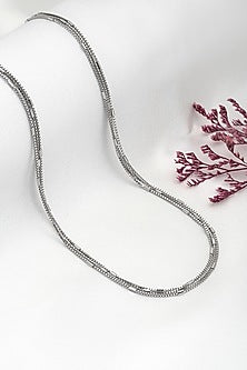 White Rhodium Finish Chain In Sterling Silver