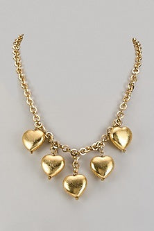 Gold Finish Gold Heart Necklace