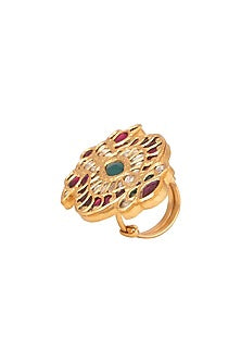 Gold Plated Green Onyx Ring