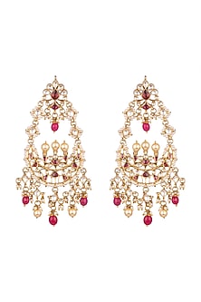 Gold Plated Garnet Earrings