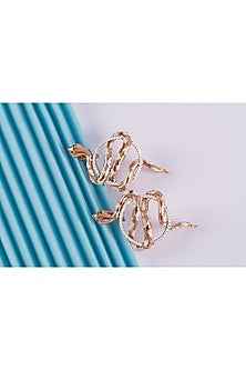 Rose Gold Finish Swarovski Snake Hoop Earrings