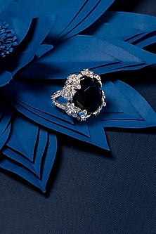 White Finish Swarovski Zirconia Cocktail Rings