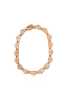 Rose Gold Finish Bracelet In Sterling Silver