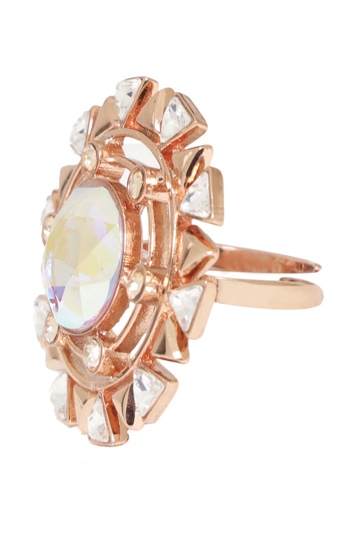 Geometric Cutwork Embellished Ring