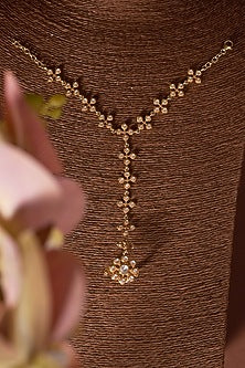 Gold Finish Moissanite Polki Handharness In Sterling Silver