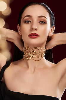 Gold Finish Handcrafted Choker Necklace