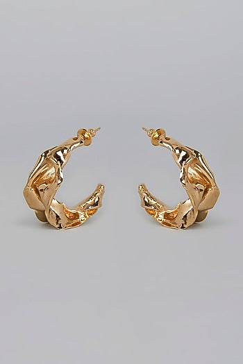 Gold Finish Handcrafted Hoop Earrings