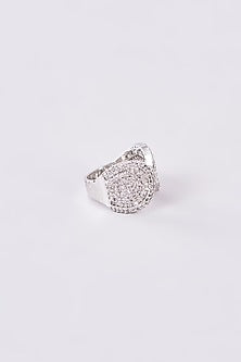 White Finish Zircon Ring