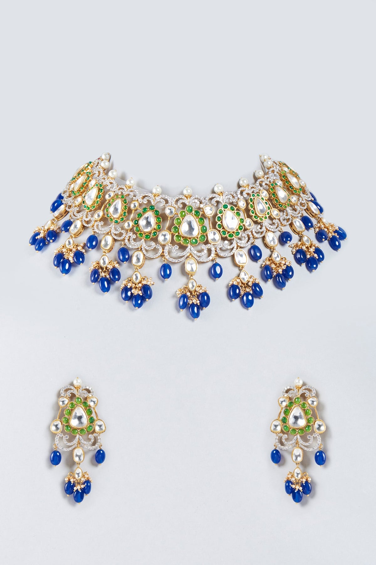 Gold Finish Pearl Necklace Set