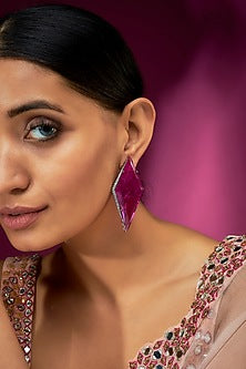 Red Ruby Synthetic Stone Stud Earrings