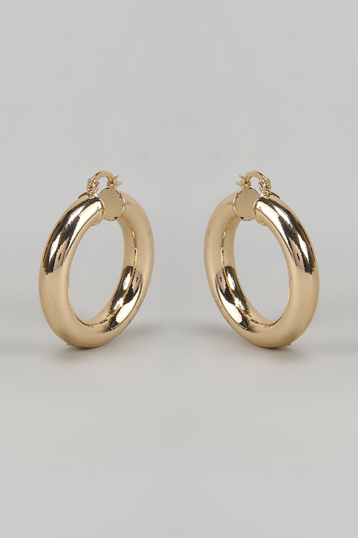 Gold Finish Hoop Earrings