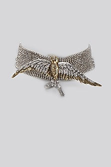 White Finish Zircon & Bird Motif Necklace